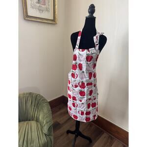 NWT Apron Tablier by Now Designs Apple Print 100% Cotton Kitchen Apron
